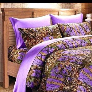 Purple Camo Full Size sheet and pillowcase set by the Woods / Regal Comfort